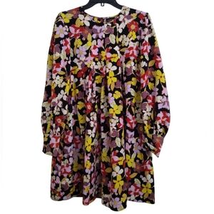 Who What Wear Floral Dress - Black, Yellow, Red, Pink